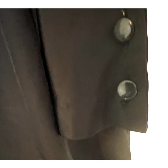 REGINA PORTER VTG Black High neck satin long sleeve high collar blouse sz 12 - Picture 6 of 8